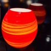 Lampe ronde grande orange sans motif