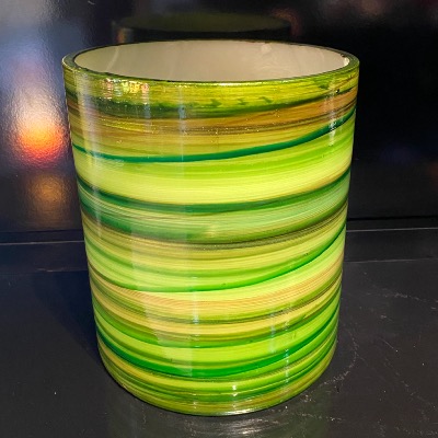 Photophore cylindrique Vert sans motif