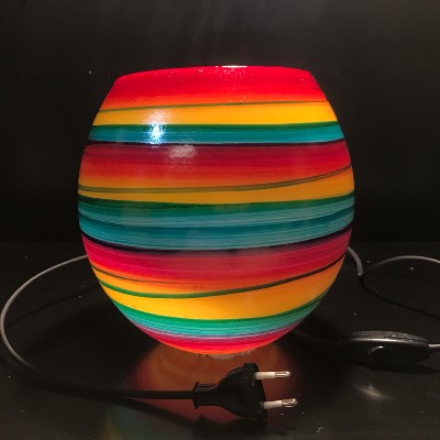 Lampe ronde grande multicolore sans motif
