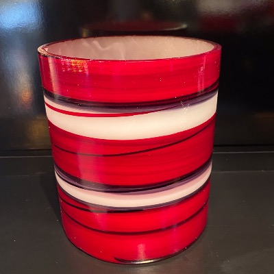 Photophore cylindrique rouge sans motif